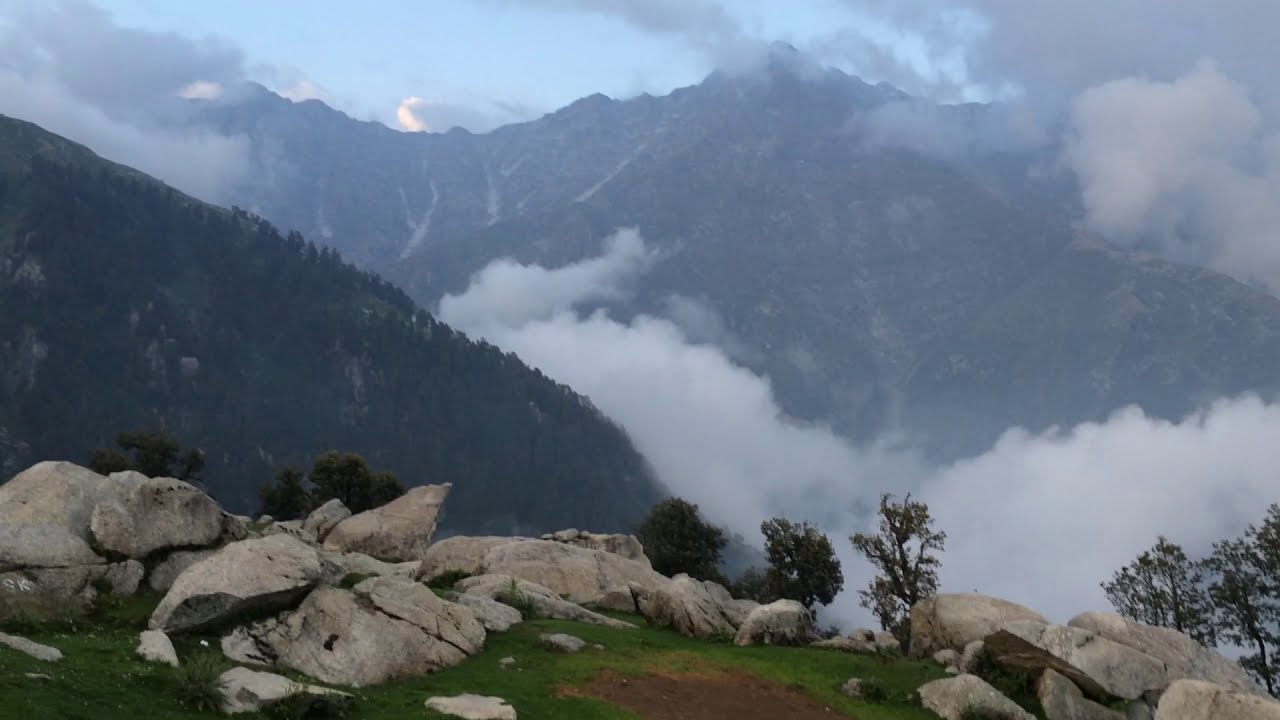 Camping at Triund.. awesome weather, clouds, mountains at Mcleodganj, Dharamshala, Himachal Pradesh