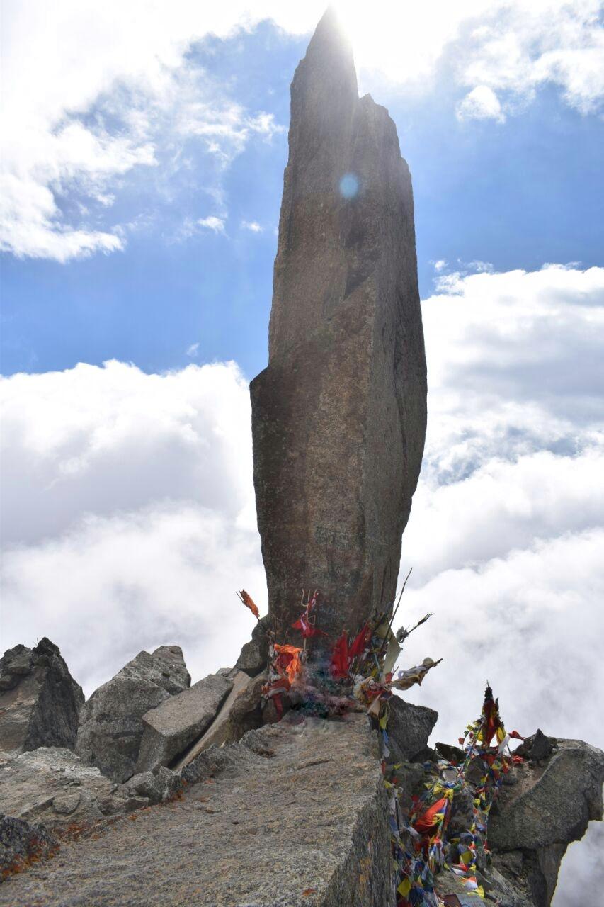 The summit of Mount Kinnaur Kailash (5200m), Kinnaur (H.P.) This place is among one of the Lord Shiva’s abodes and the monolithic pillar at the top finds its significance in both Hinduism and Buddhism culture.