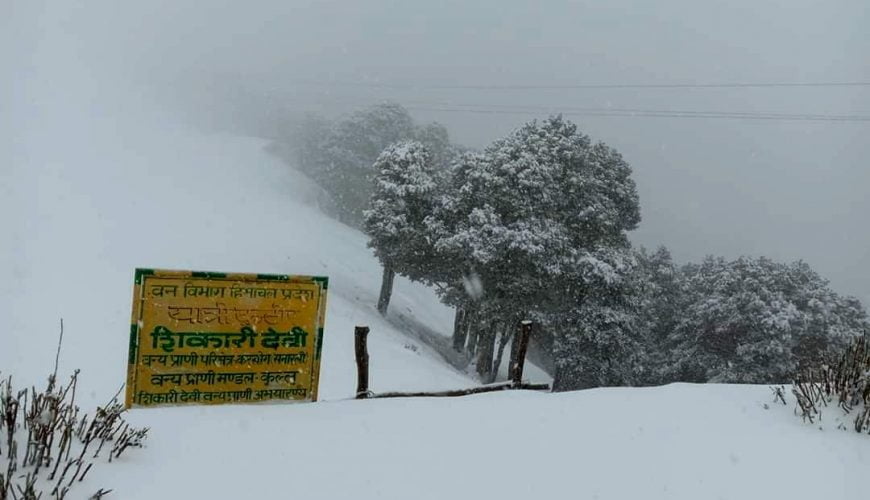 First Snowfall of season. Shikari Devi, HP